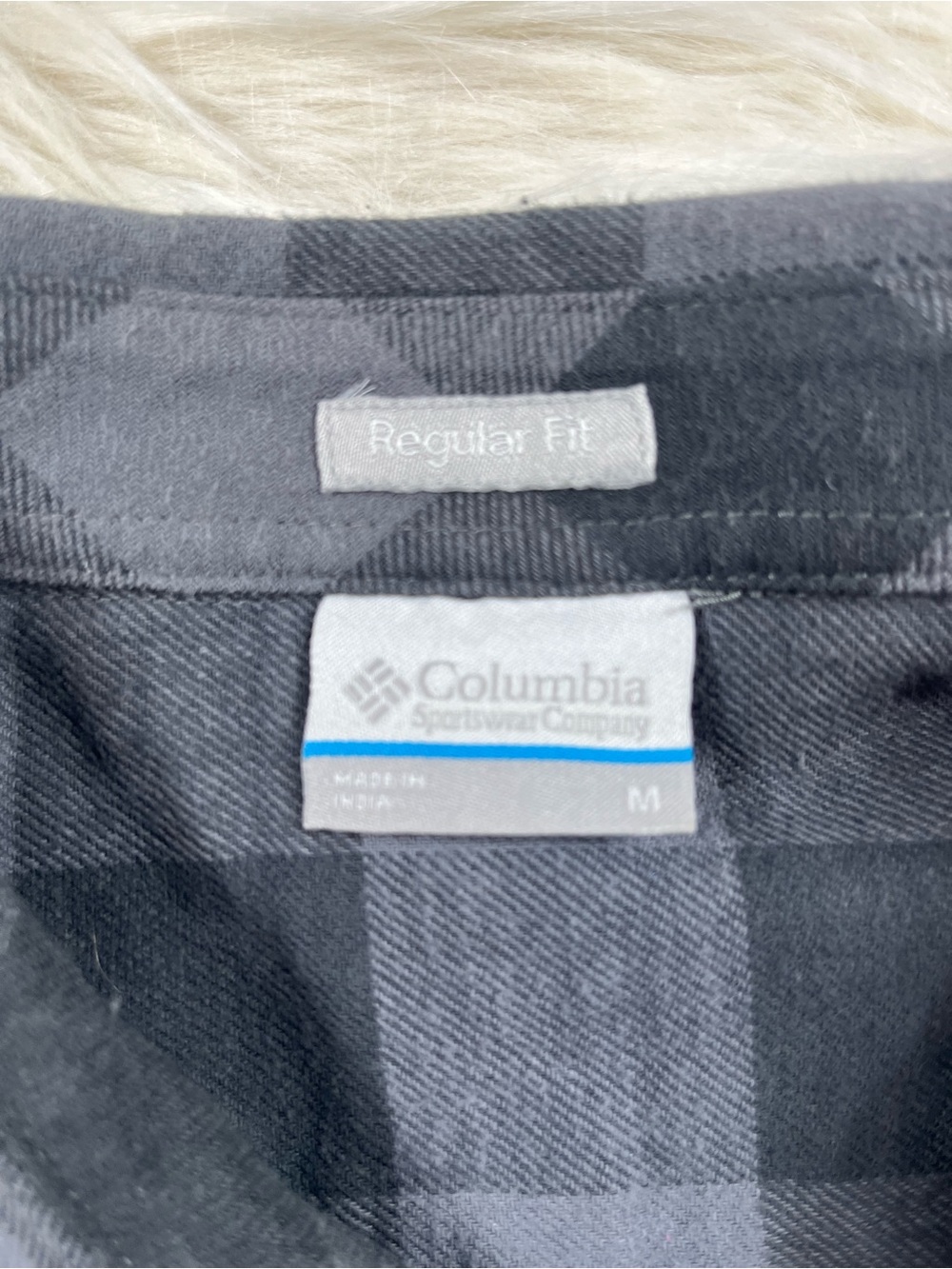 Columbia Western Flannel Men's M Gray Plaid - Picture 3 of 6